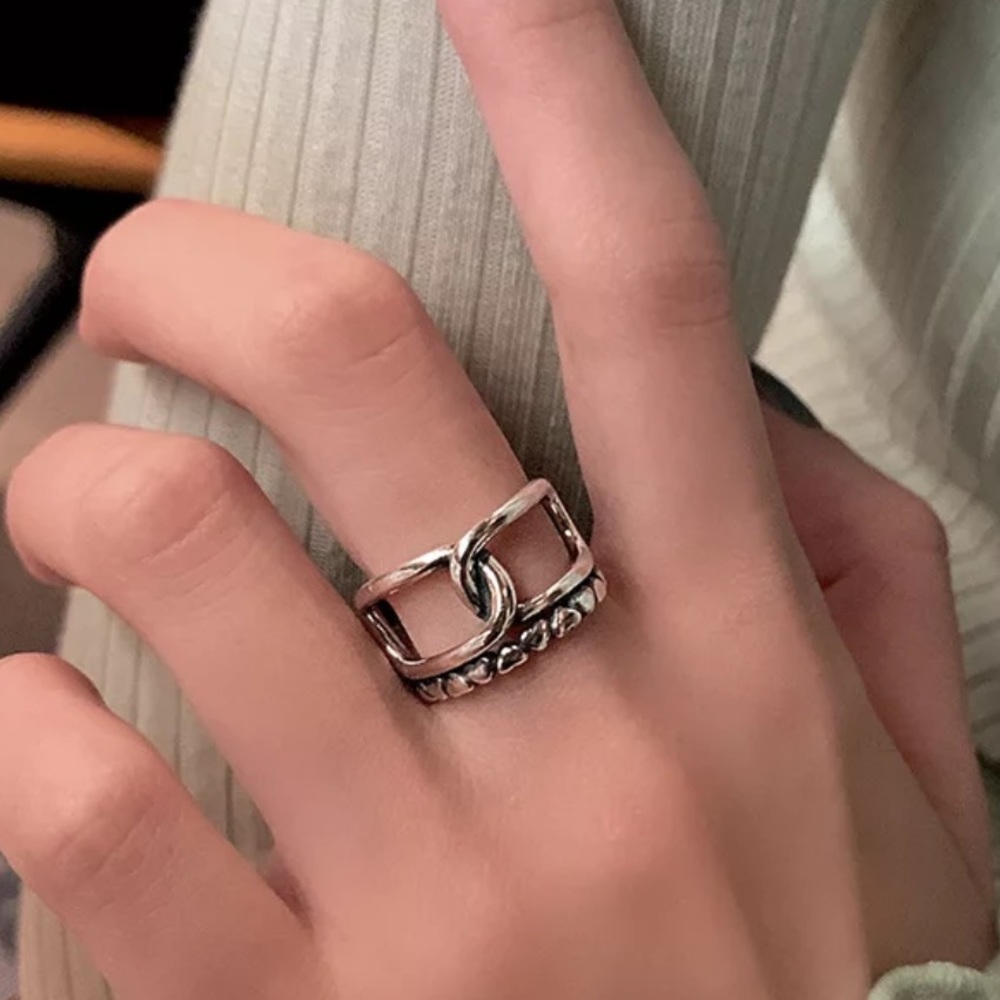 ⚡️Insta twisted hollow sterling silver open ring